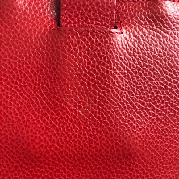 Vintage Coach Bag Wallet on Chain Belt Bag Red Caviar Leather Made in Italy HTF - Picture 9 of 10